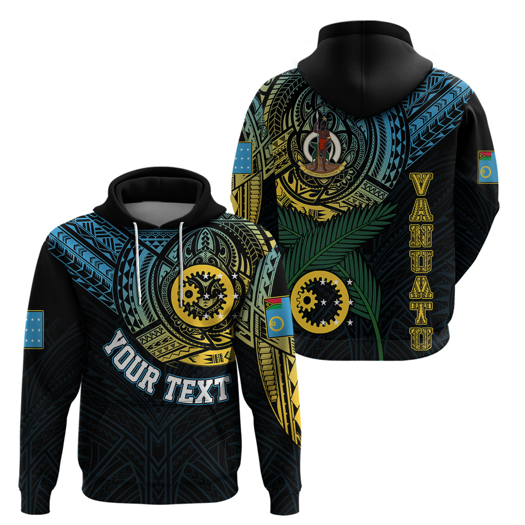Custom Vanuatu Hoodie Turtle Chest Tattoo Flag Color - Sanma - Wonder Print Shop