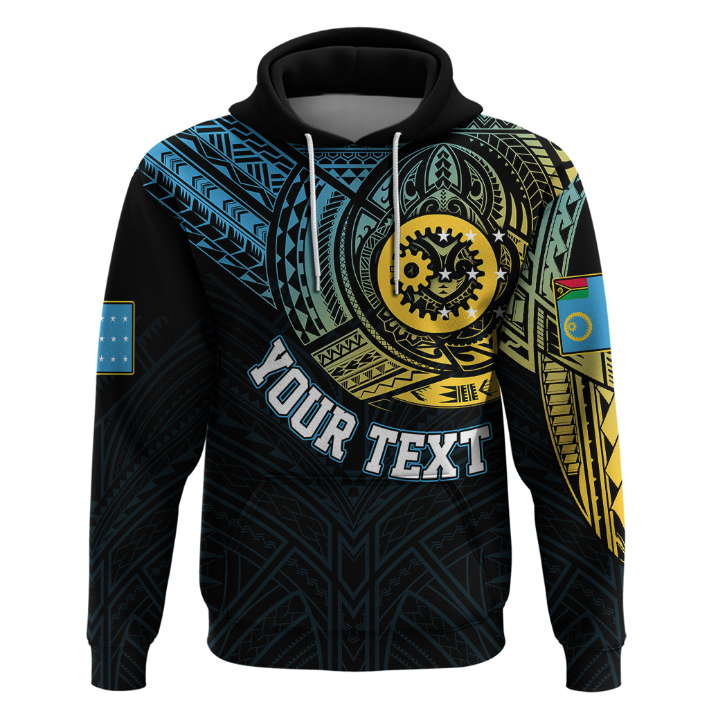 Custom Vanuatu Hoodie Turtle Chest Tattoo Flag Color - Sanma - Wonder Print Shop