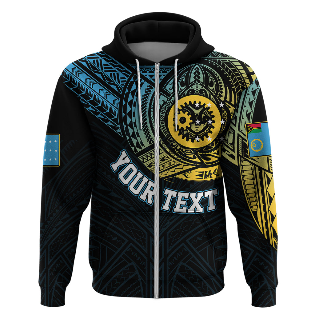 Custom Vanuatu Hoodie Turtle Chest Tattoo Flag Color - Sanma - Wonder Print Shop
