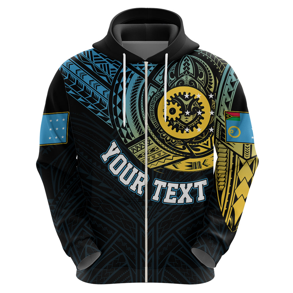 Custom Vanuatu Hoodie Turtle Chest Tattoo Flag Color - Sanma - Wonder Print Shop