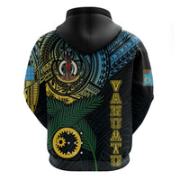 Custom Vanuatu Hoodie Turtle Chest Tattoo Flag Color - Sanma - Wonder Print Shop