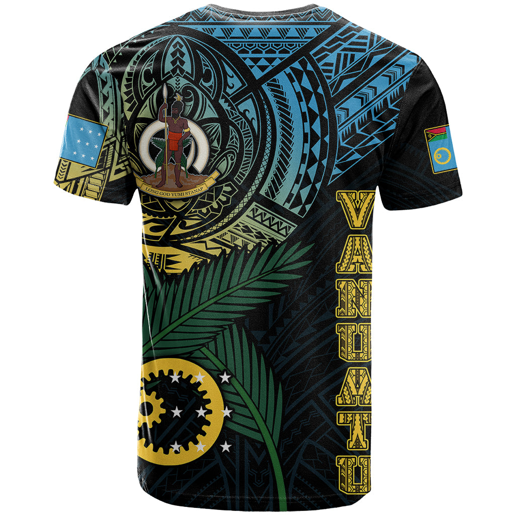 Personalised Vanuatu T Shirt Turtle Chest Tattoo Flag Color Sanma - Wonder Print Shop