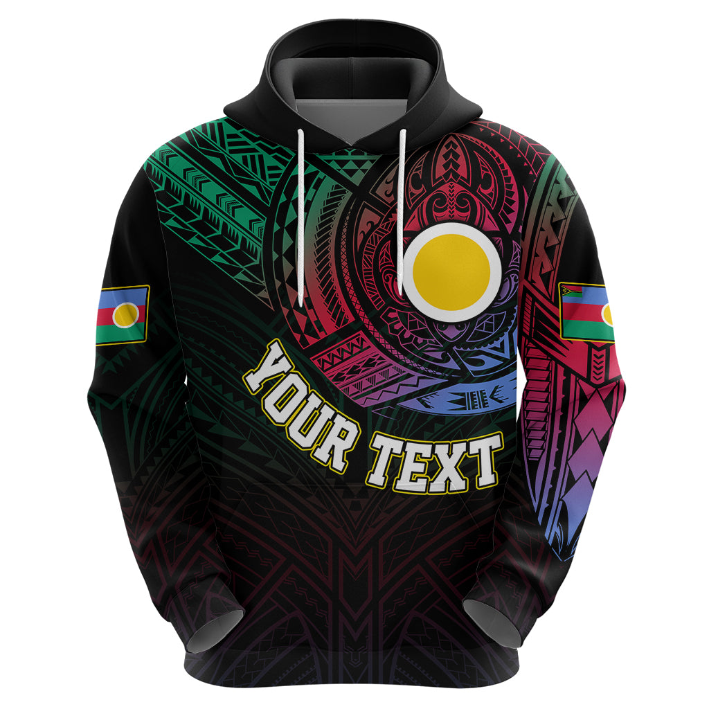 Custom Vanuatu Hoodie Turtle Chest Tattoo Flag Color - Shefa - Wonder Print Shop