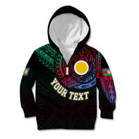 Personalised Vanuatu Kid Hoodie Turtle Chest Tattoo Flag Color - Shefa - Wonder Print Shop