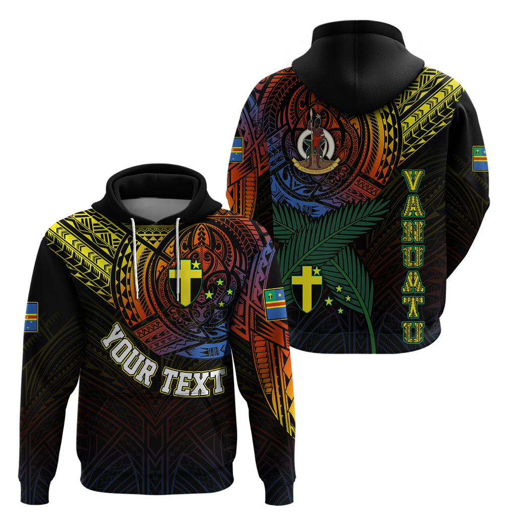Custom Vanuatu Hoodie Turtle Chest Tattoo Flag Color - Tafea - Wonder Print Shop