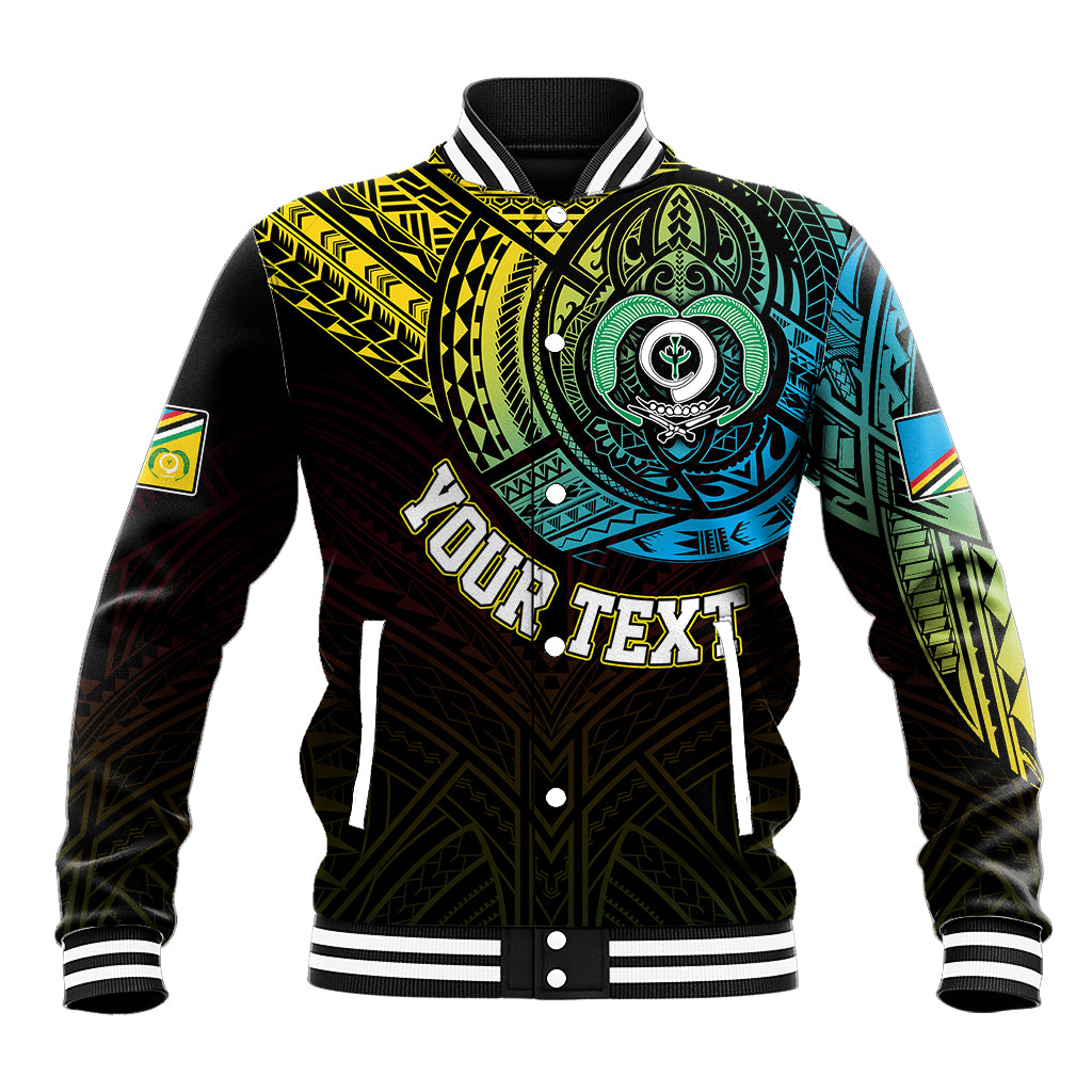 Personalised Vanuatu Baseball Jacket Turtle Chest Tattoo Flag Color - Torba LT7 - Wonder Print Shop