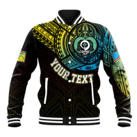Personalised Vanuatu Baseball Jacket Turtle Chest Tattoo Flag Color - Torba LT7 - Wonder Print Shop