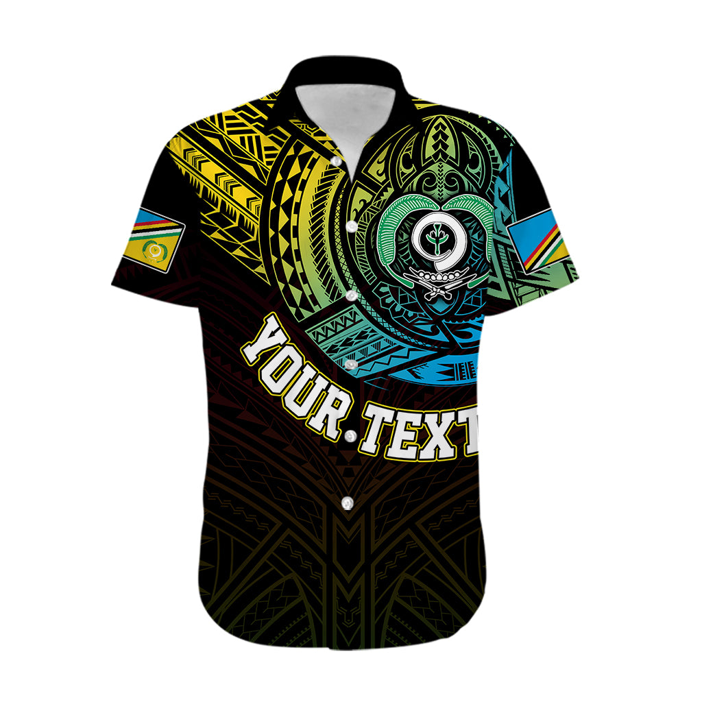 Personalised Vanuatu Hawaiian Shirt Turtle Chest Tattoo Flag Color - Torba - Wonder Print Shop