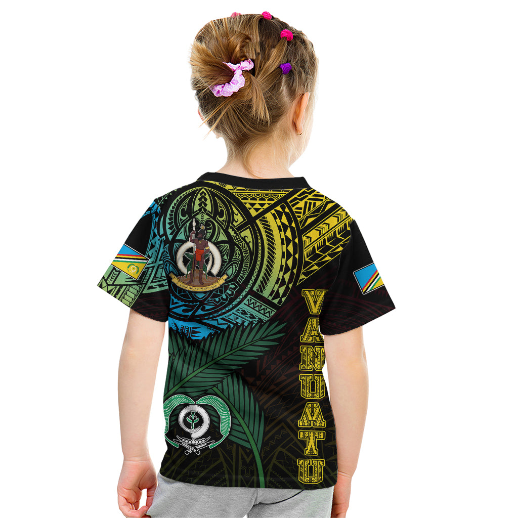 Personalised Vanuatu Kid T Shirt Turtle Chest Tattoo Flag Color - Torba - Wonder Print Shop