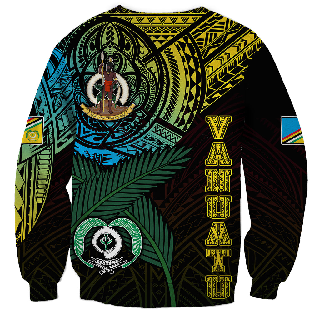 Personalised Vanuatu Sweatshirt Turtle Chest Tattoo Flag Color - Torba - Wonder Print Shop