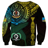 Personalised Vanuatu Sweatshirt Turtle Chest Tattoo Flag Color - Torba - Wonder Print Shop