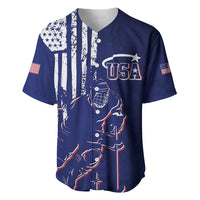 Personalised USA Ice Hockey Baseball Jersey Flag Grunge Style LT7 - Wonder Print Shop