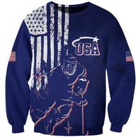 Personalised USA Ice Hockey Sweatshirt Flag Grunge Style - Wonder Print Shop