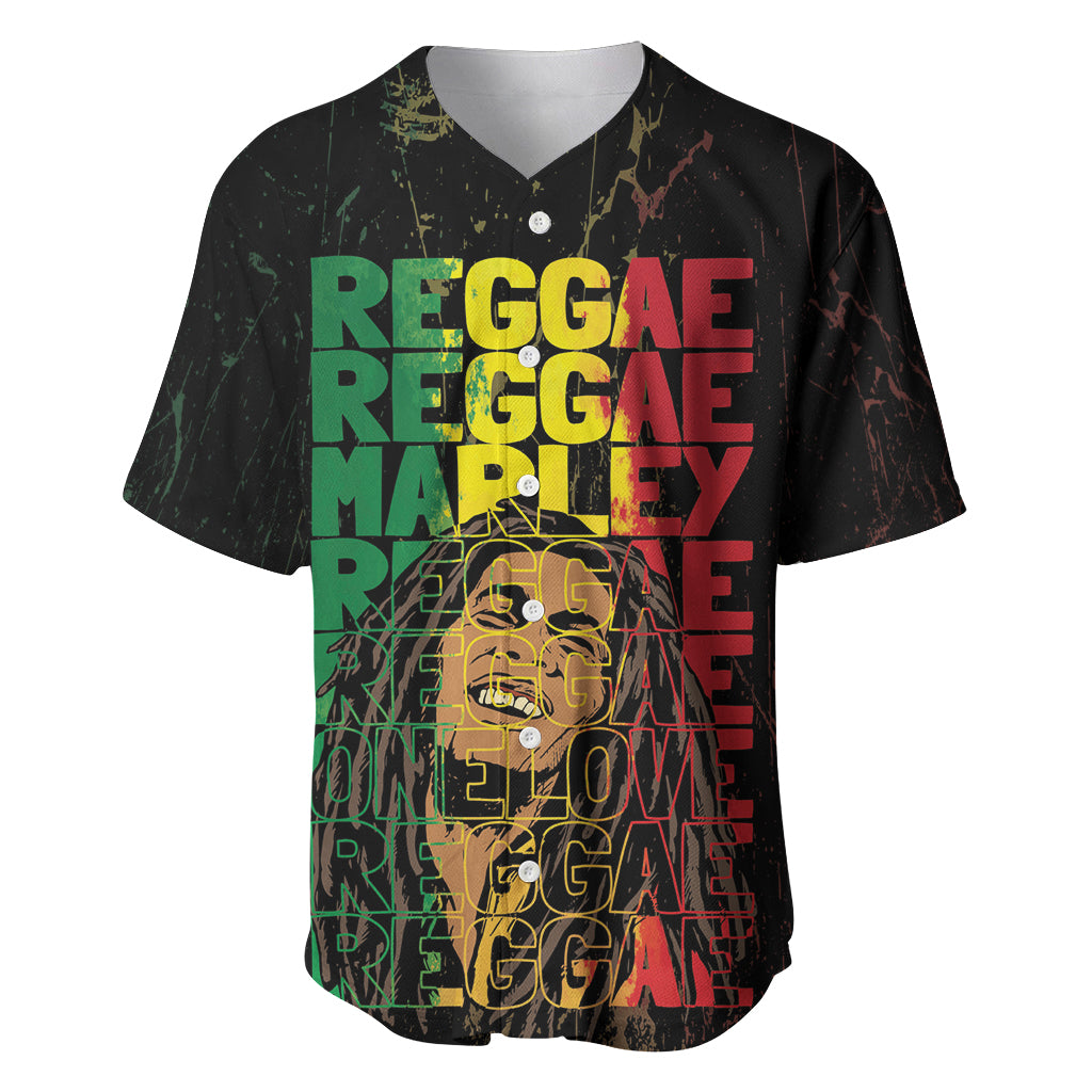 Reggae King Marley Baseball Jersey Typeset Grunge Style LT7 - Wonder Print Shop