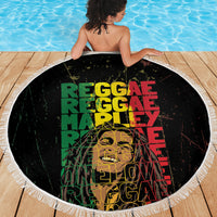 Reggae King Marley Beach Blanket Typeset Grunge Style LT7 - Wonder Print Shop