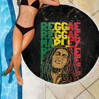 Reggae King Marley Beach Blanket Typeset Grunge Style LT7 - Wonder Print Shop