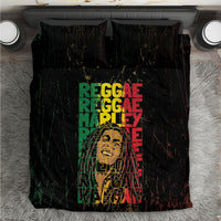 Reggae King Marley Bedding Set Typeset Grunge Style LT7 - Wonder Print Shop