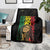 Reggae King Marley Blanket Typeset Grunge Style