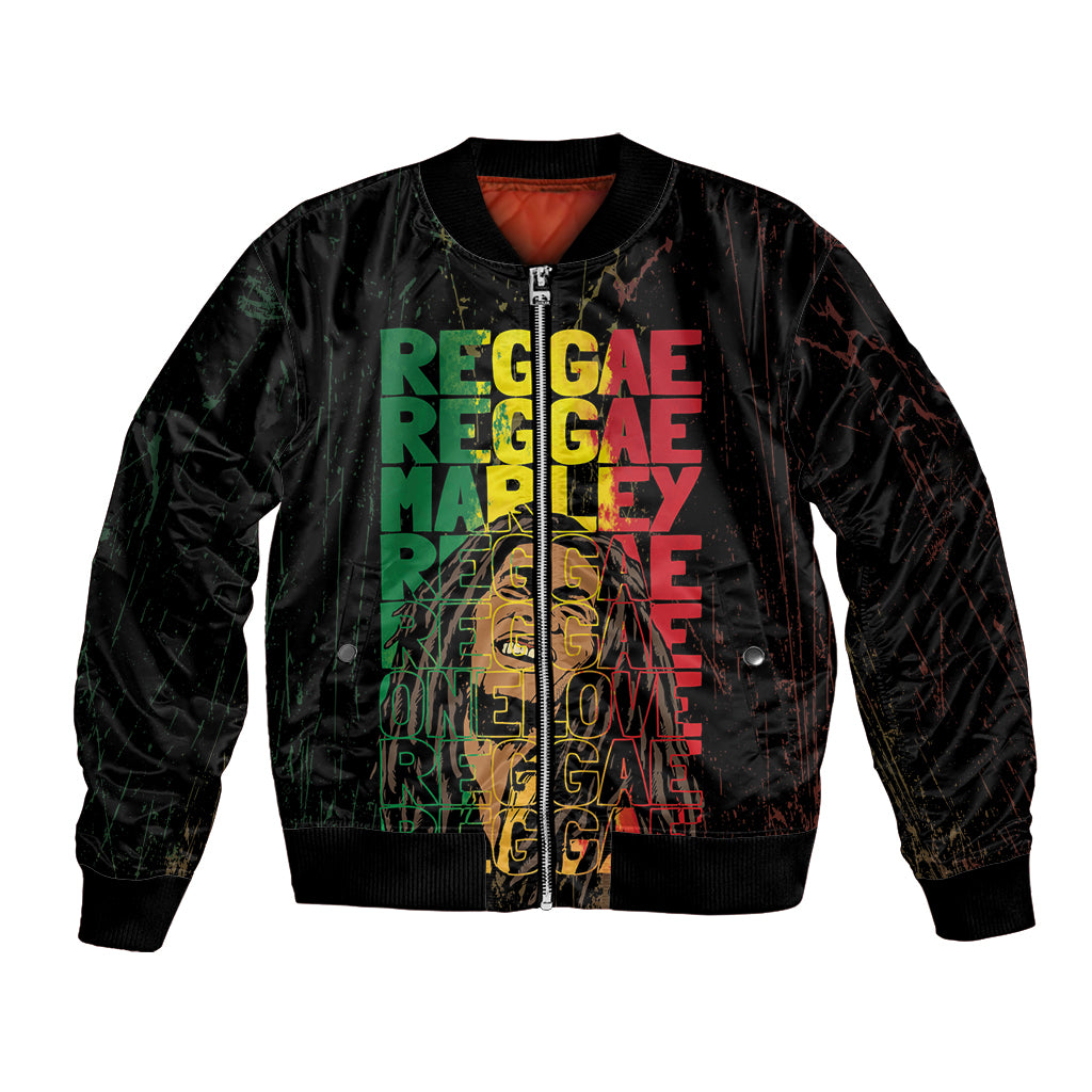 Reggae King Marley Bomber Jacket Typeset Grunge Style LT7 - Wonder Print Shop