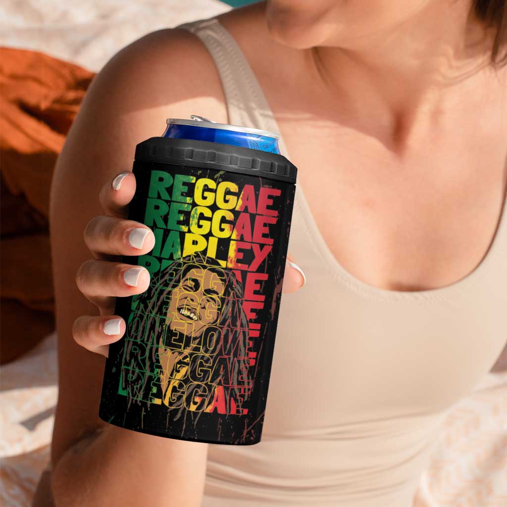 Reggae King Marley 4 in 1 Can Cooler Tumbler Typeset Grunge Style LT7 - Wonder Print Shop