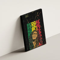 Reggae King Marley Canvas Wall Art Typeset Grunge Style LT7 - Wonder Print Shop