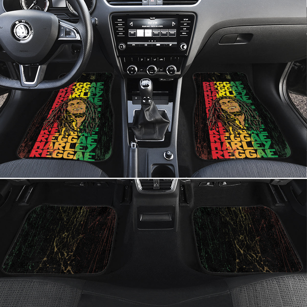 Reggae King Marley Car Mats Typeset Grunge Style LT7 - Wonder Print Shop