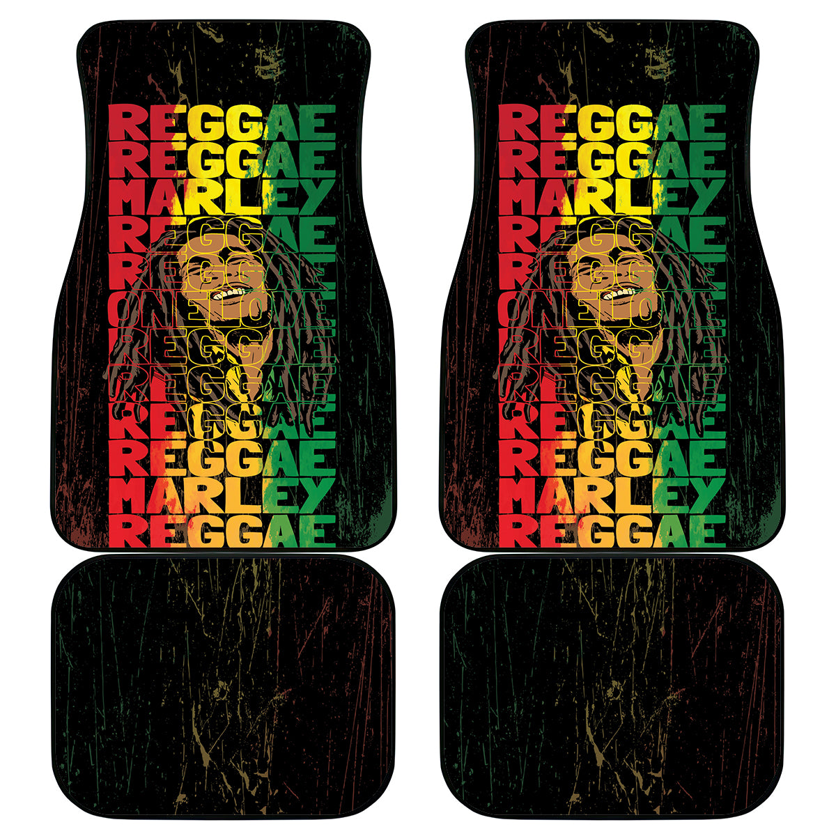 Reggae King Marley Car Mats Typeset Grunge Style LT7 - Wonder Print Shop