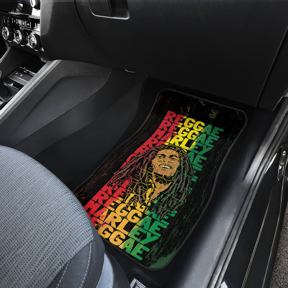 Reggae King Marley Car Mats Typeset Grunge Style LT7 - Wonder Print Shop