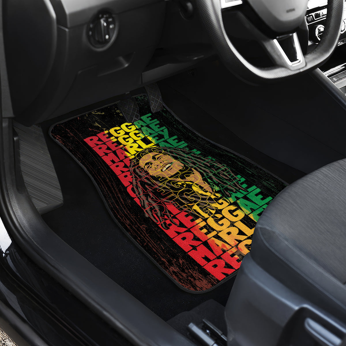 Reggae King Marley Car Mats Typeset Grunge Style LT7 - Wonder Print Shop