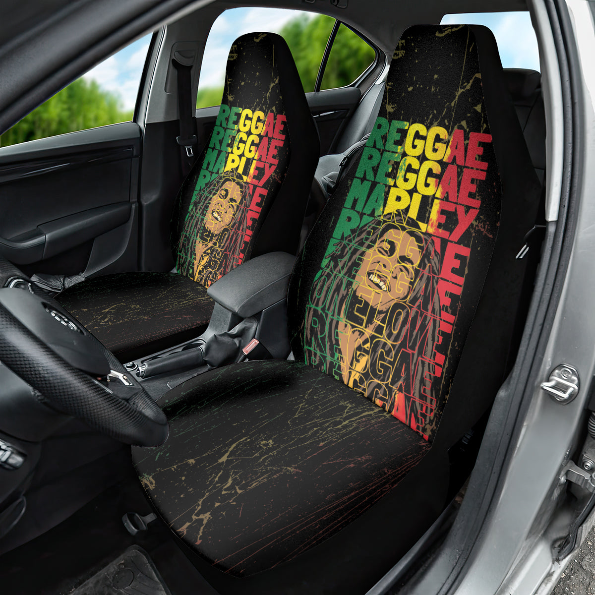 Reggae King Marley Car Seat Cover Typeset Grunge Style LT7 - Wonder Print Shop