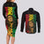 Reggae King Marley Couples Matching Long Sleeve Bodycon Dress and Long Sleeve Button Shirt Typeset Grunge Style LT7 - Wonder Print Shop