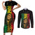 Reggae King Marley Couples Matching Short Sleeve Bodycon Dress and Long Sleeve Button Shirt Typeset Grunge Style LT7 - Wonder Print Shop