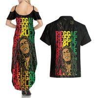 Reggae King Marley Couples Matching Summer Maxi Dress and Hawaiian Shirt Typeset Grunge Style LT7 - Wonder Print Shop