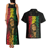 Reggae King Marley Couples Matching Tank Maxi Dress and Hawaiian Shirt Typeset Grunge Style LT7 - Wonder Print Shop
