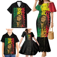 Reggae King Marley Family Matching Mermaid Dress and Hawaiian Shirt Typeset Grunge Style LT7 - Wonder Print Shop