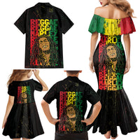 Reggae King Marley Family Matching Mermaid Dress and Hawaiian Shirt Typeset Grunge Style LT7 - Wonder Print Shop
