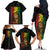 Reggae King Marley Family Matching Off The Shoulder Long Sleeve Dress and Hawaiian Shirt Typeset Grunge Style - Wonder Print Shop
