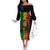 Reggae King Marley Family Matching Off The Shoulder Long Sleeve Dress and Hawaiian Shirt Typeset Grunge Style - Wonder Print Shop