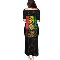 Reggae King Marley Family Matching Puletasi and Hawaiian Shirt Typeset Grunge Style - Wonder Print Shop