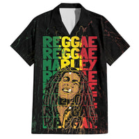 Reggae King Marley Family Matching Short Sleeve Bodycon Dress and Hawaiian Shirt Typeset Grunge Style - Wonder Print Shop