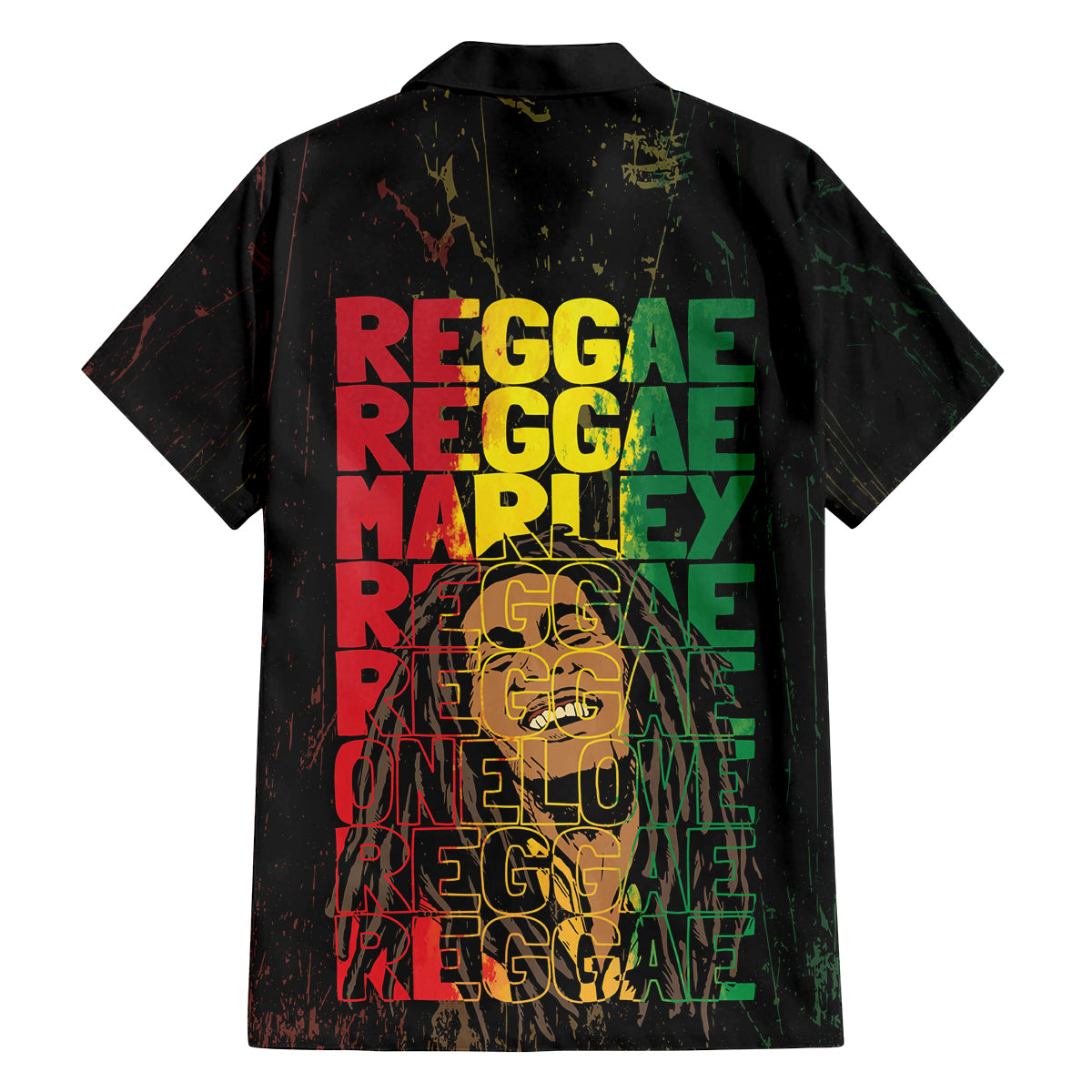 Reggae King Marley Family Matching Tank Maxi Dress and Hawaiian Shirt Typeset Grunge Style - Wonder Print Shop