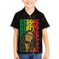 Reggae King Marley Family Matching Tank Maxi Dress and Hawaiian Shirt Typeset Grunge Style - Wonder Print Shop