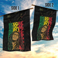 Reggae King Marley Garden Flag Typeset Grunge Style - Wonder Print Shop