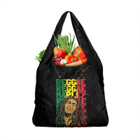 Reggae King Marley Grocery Bag Typeset Grunge Style