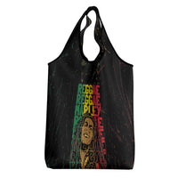 Reggae King Marley Grocery Bag Typeset Grunge Style