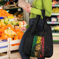 Reggae King Marley Grocery Bag Typeset Grunge Style