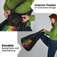 Reggae King Marley Grocery Bag Typeset Grunge Style