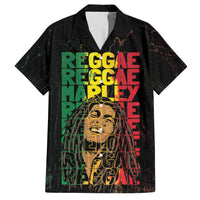 Reggae King Marley Hawaiian Shirt Typeset Grunge Style - Wonder Print Shop