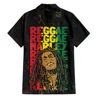 Reggae King Marley Hawaiian Shirt Typeset Grunge Style - Wonder Print Shop