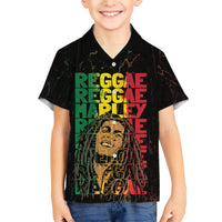 Reggae King Marley Hawaiian Shirt Typeset Grunge Style - Wonder Print Shop
